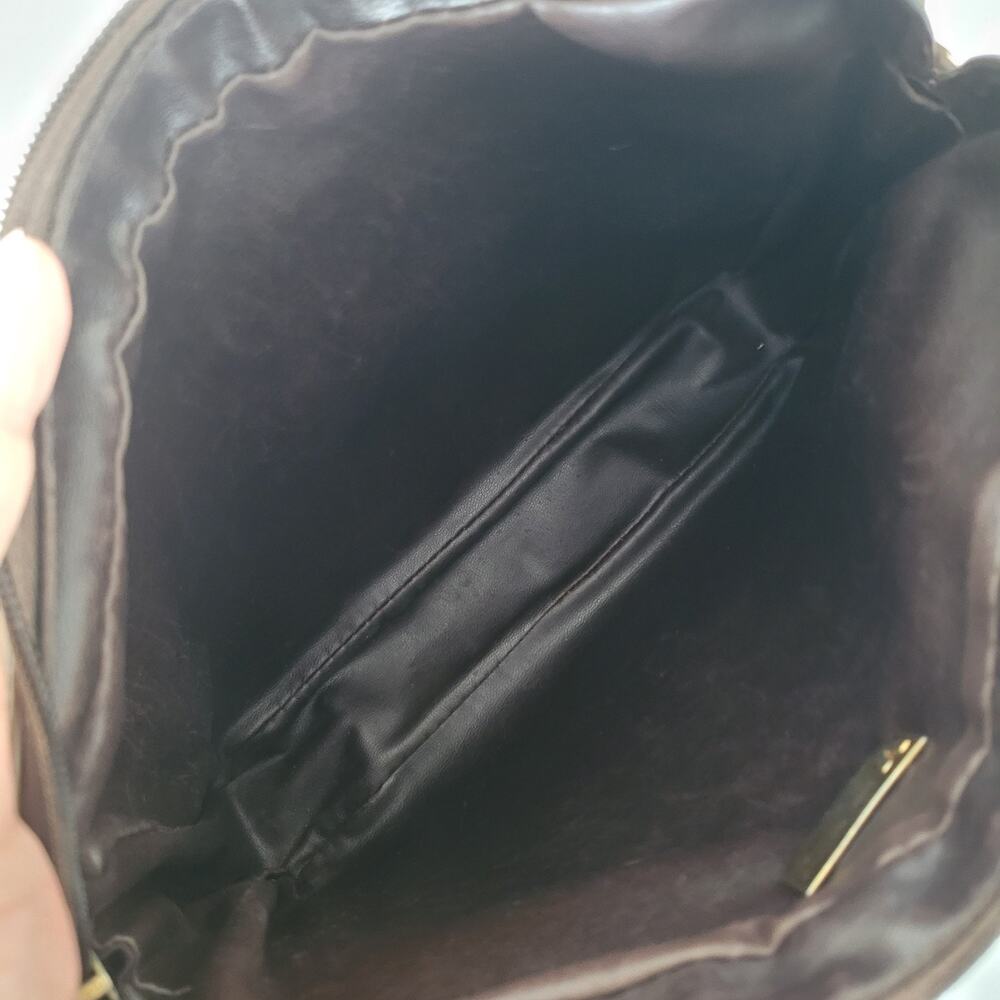 Mario Valentino Bag Clutch Unisex Vintage Pouch Zip Italian Brown Logo Handbag - Picture 3 of 12